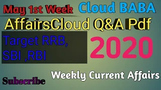 May 1st Week Current Affairs II Weekly Current Affairs By AFFAIRSCLOUD II Cloud BABA II