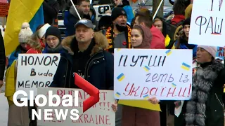 Russia-Ukraine conflict: Canadians rally in support of Ukrainian people