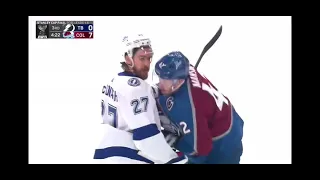 Line Brawl Colorado Avalanche Tampa Bay Lightning Stanley Cup Final Game 2