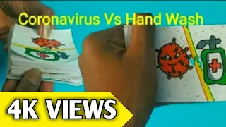 Coronavirus vs Hand wash ||flipbook animation
