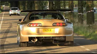 Cars leaving "Hart voor Auto`s Showtime" #1-750HP Superb VRS, M6 V10,   Top Secret Supra MK4..