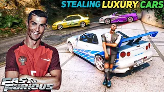 Gta 5 - Stealing Luxury Fast & Furious Super Car With Cristiano Ronaldo! (Real Life Cars #21)