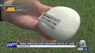 Teens arrested for throwing rocks at cars