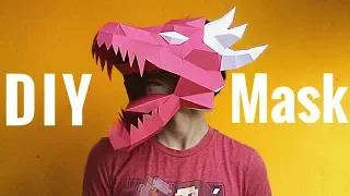 Cómo hacer una Máscara de Dragón con Papel Cartulina - How to make a Dragon Mask | Momuscraft