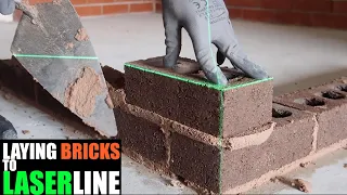 Bricklaying Experiment Laying Bricks to a LASER LINE