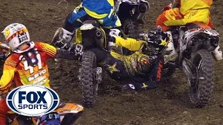 Ivan Tedesco Dragged by Legs Across Track - Indianapolis Supercross 2014