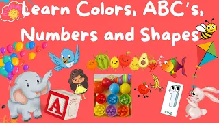 Best Video to Learn Colors, ABC’s, Vowels, Numbers and Shapes 🤗 #tittlekins #baby #toddlerlearning