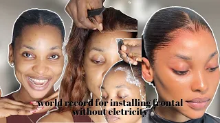 FRONTAL PONYTAIL INSTALLATION No Light No CURLER,HOT COMB,DRYER | louis Ihuefo