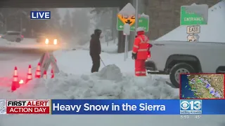 Travel through the Sierra still blocked by heavy snow