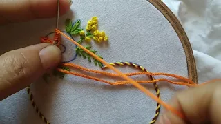 ❤Basic hand embroidery design for beginners❤#handembroidery , #embroidery , #sikha Deepti creator