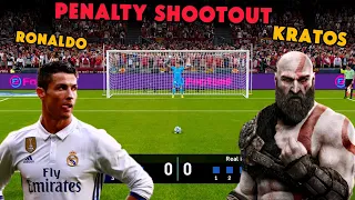 C.Ronaldo vs Kratos Penalty Shootout, eFootball Gameplay