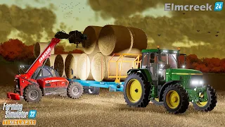 Harvesting 6.5ha of Oat. Baling, Hauling & Selling Straw🔸Farming Simulator 22🔸Elmcreek #24🔸4K