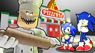 SONIC AND BABY SONIC VS ESCAPE PAPA PIZZA PIZZERIA IN ROBLOX