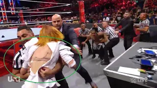 Becky Lynch's Bra Exposed during Brawl with Bianca Belair on Raw 07.25.22. Oh My God!