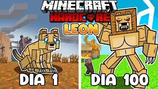 🌀Sobreviví 100 DÍAS siendo un LEÓN en Minecraft HARDCORE!