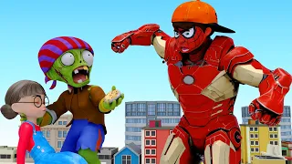 Scary Teacher 3D  Ironman SpiderNick vs Giant Zombie - Tani Troll Zombie Animation