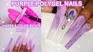 ✨PURPLE OMBRE POLYGEL NAILS USING MODELONES POLYGEL | How To Ombre with Polygel