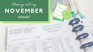 Closing out my November Budget 💰(REAL numbers) // @thebudgetmom + @TheHappyPlannerChannel