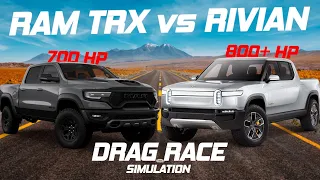 RAM TRX vs Rivian R1T | 1/4 Mile Drag Race and Analysis