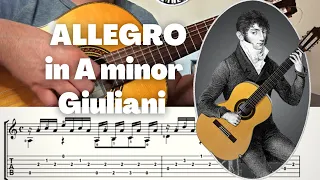 THIS EASY PIECE MAKES YOU SOUND LIKE A PRO | ALLEGRO in A Minor | M. Giuliani | Classical Guitar