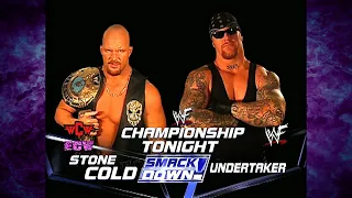 The Undertaker vs Stone Cold Steve Austin WWF Title Match 11/1/01 (1/2)