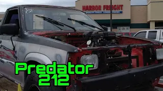 Predator 212 Truck. A  pickup with a harbor freight 6.5 horsepower engine. Keyfarm's Mazda B2200.