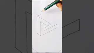 How To draw a 3D optical illusion /3d triangle drawing #art#3D#shorts#drawing