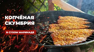 Копченая скумбрия на гриле в сухом маринаде