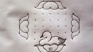 simple rangoli designs 9dots/chukkala muggulu/kolam designs/birds rangoli designs