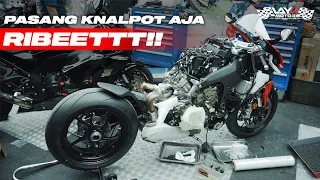 PASANG KNALPOT AJA RIBET!! | Ducati Panigale V4 Pasang AKRAPOVIC