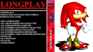 Sonic & Knuckles [USA] (Sega Genesis) - (Longplay - Knuckles the Echidna | 100% Completion)