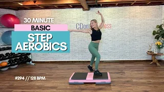 EASY BASIC STEP AEROBICS WORKOUT // 30 MINUTES // 128 BPM // #294