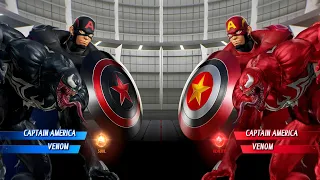 Captain America Vemon (Black) vs. Captain America Venom (Red) Fight - Marvel vs Capcom Infinite