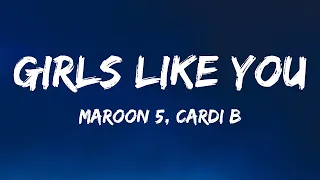 Maroon 5 - Girls Like You (Lyrics) ft. Cardi B 1 Hour Version