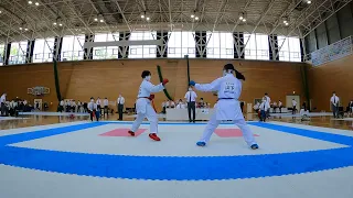 第50回関東学生空手道選手権大会 女子個人組手 大東真子選手（帝京大学） 山下優莉奈選手（日本大学）