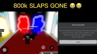 My slaps were reset in slap battles… 😭😭😭 (800k slaps GONE)