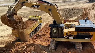 Caterpillar 374D Excavator Loading Trucks With Three Passes - Interkat SA