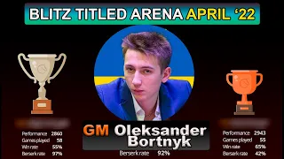 Oleksandr Bortnyk | Lichess Blitz Titled Arena | Blitz chess 3+0 | 09/04/22