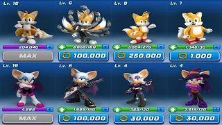 Sonic Forces - All Tails Skins vs All Rouge Skins - All 88 Characters Unlocked (android, ios) Game