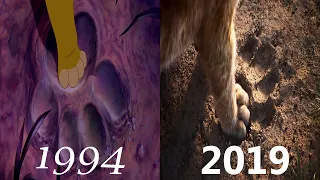 The Lion King 1994 and 2019 official teaser comparison. (side by side)