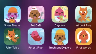 SAGO Mini First Words,Trucks and Diggers,Forest Flyer,SAGO Mini Fairy Tales,Airport Play,Day Care