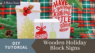 How to Make Wooden Holiday Block Signs | Chalk Paint + Stencils ONLY!