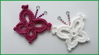 Вязаная Бабочка. Вязание крючком / Crochet butterfly