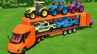 LOAD & TRANSPORT CARS, POLICE CARS, AMBULANCE, FIRE TRUCKS, TRACTORS, BUS - Farming Simulator 22