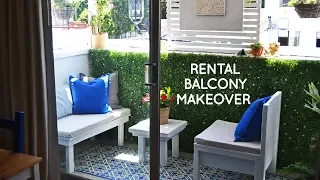 DIY small rental balcony makeover for outdoor living