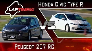 Az  "R"  a közös.  Honda Civic Type R White ed.  vs.  Peugeot 207 RC (LapTiming ep.   63)