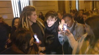 Model Fransisco Lachowski mobbed by fans at Balmain fashion show - PARIS FASHION WEEK