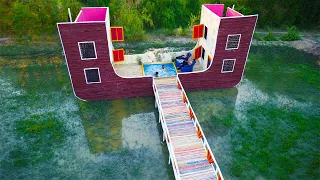 [Full] Build Most Beautiful U-Shaped Bamboo Resort With Swimming Pool & Bamboo Bridge On The Water