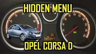 Opel Vauxhall Corsa D Hidden Menu All Codes