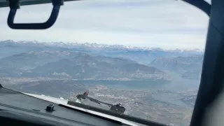 (4K) 737 Cockpit landing runway 28 in Bergamo (LIME)